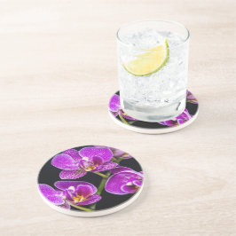 Paarse orchidee zandsteen onderzetter