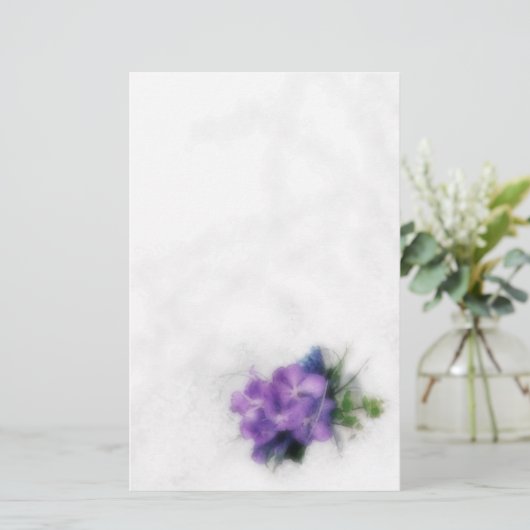 Paarse orchideeën 1 briefpapier (Staand voorkant)