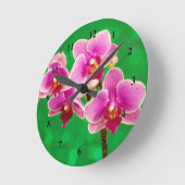 Paarse Orchideeën Acryl wandklok (Hoek)