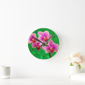 Paarse Orchideeën Acryl wandklok (Huis)