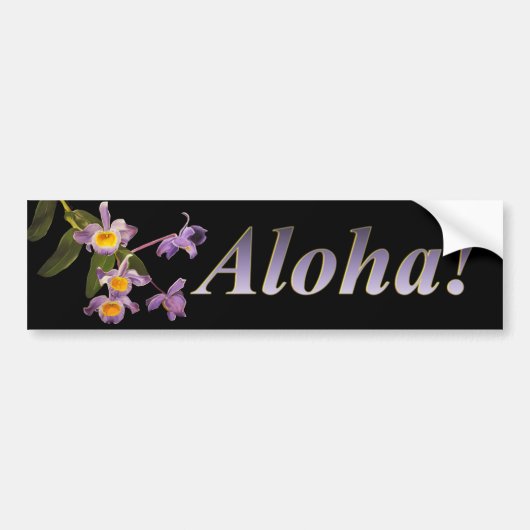 Paarse orchideeën - Aloha Bumpersticker (Voorkant)