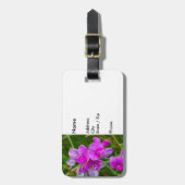 Paarse orchideeën bagagelabel (Voorkant verticaal)