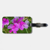 Paarse orchideeën bagagelabel (Achterkant horizontaal)