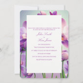 Paarse Orchideeën Bloemen Huwelijksuitnodigingen Kaart (Achterkant)