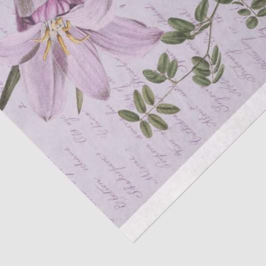 Paarse Orchideeën Bloemenboeket Decoupage Tissuepapier (Detail)