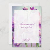 Paarse orchideeën bloemenbruiloft bedankkaart (Achterkant)