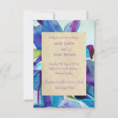 Paarse orchideeën bruiloft waterverf kunst rustige kaart (Voorkant)