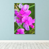 Paarse orchideeën canvas afdruk (Insitu (Houten vloer))