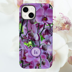 Paarse orchideeën en wijnstokken met naam Case-Mate iPhone 14 hoesje