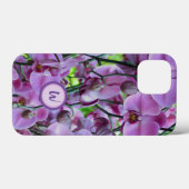 Paarse orchideeën en wijnstokken met naam Case-Mate iPhone case (Achterkant (horizontaal))