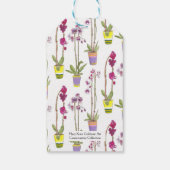 Paarse Orchideeën Fantasievolle Bloem Boho Cadeaut Cadeaulabel (Achterkant)