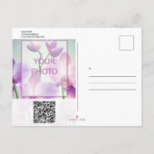 Paarse Orchideeën Floral Wedding Save Date Briefka Aankondigingskaart (Achterkant)