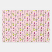 Paarse Orchideeën Handgeschetste Inpakpapier Set Vel (Voorkant 3)