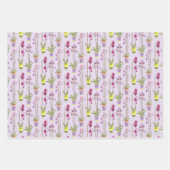 Paarse Orchideeën Handgeschetste Inpakpapier Set Vel (Voorkant 2)