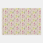 Paarse Orchideeën Handgeschetste Inpakpapier Set Vel (Voorkant)