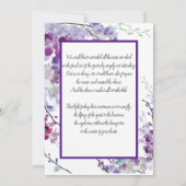 Paarse Orchideeën Hummingbird-uitnodiging Kaart (Achterkant)