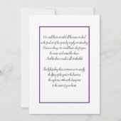 Paarse Orchideeën Hummingbird-uitnodiging Kaart (Achterkant)