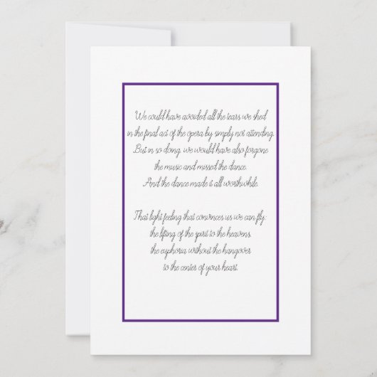 Paarse Orchideeën Hummingbird-uitnodiging Kaart (Achterkant)