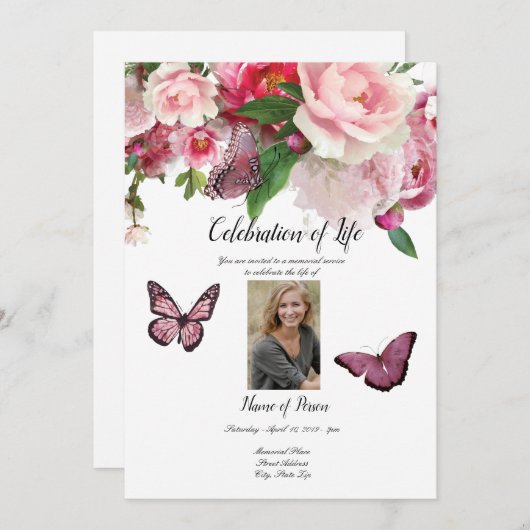 Paarse Orchideeën Hummingbird-uitnodiging Kaart (Voorkant / Achterkant)