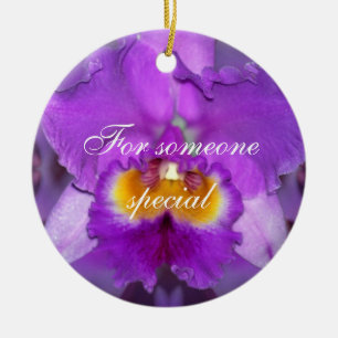Paarse orchideeën keramisch ornament