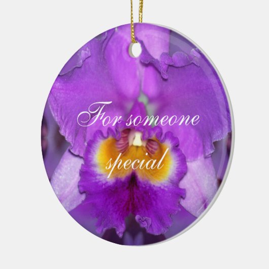 Paarse orchideeën keramisch ornament (Links)