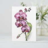 Paarse orchideeën Minimalistisch blanco Bedankkaart (Staand voorkant)