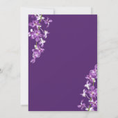 Paarse Orchideeën, Moderne Elegante Bruiloft Save The Date (Achterkant)