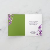 Paarse orchideeën, moderne legante bruiloft bedankkaart (Binnen)