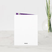 Paarse orchideeën, moderne legante bruiloft bedankkaart (Achterkant)