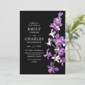 Paarse orchideeën, moderne weddenschappen kaart (Staand voorkant)