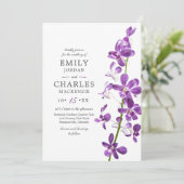 Paarse orchideeën, moderne weddenschappen kaart (Staand voorkant)