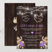 Paarse orchideeën Pampas Grass Lunaria Barn I DO B Kaart (Voorkant / Achterkant)