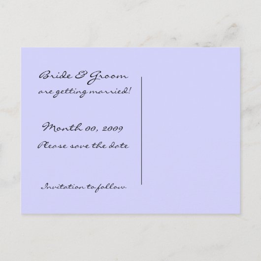 Paarse Orchideeën Save the Date Briefkaarten (Achterkant)