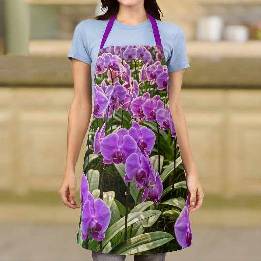 Paarse Orchideeën Schort