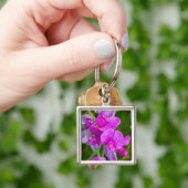 Paarse Orchideeën Sleutelhanger (Hand)