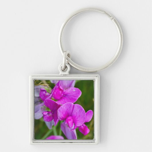 Paarse Orchideeën Sleutelhanger (Voorkant)