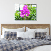 Paarse orchideeën uitzicht canvas print (Insitu (Slaapkamer))
