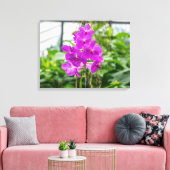 Paarse orchideeën uitzicht canvas print (Insitu (Woonkamer))