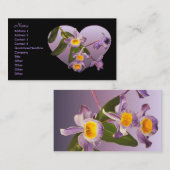 Paarse orchideeën Visitekaartjes (Voorkant / Achterkant)
