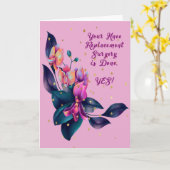 Paarse orchideeën voor vervanging van een knie kaart (Gele Bloem)