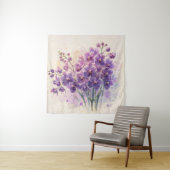 Paarse Orchideeën Waterverf Boeket Wandkleed (In situ)