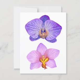 Paarse Orchideeën Waterverf Briefkaart