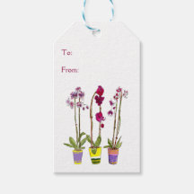 Paarse Orchideeën Whimsical Bloem Boho Cadeautags