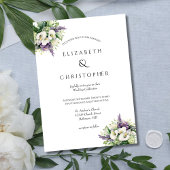 Paarse orchideeën witte Calla lelies bloemenbruilo Kaart