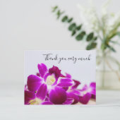 Paarse orchideeënbloem bedankkaart briefkaart (Staand voorkant)