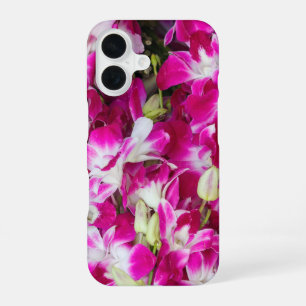 Paarse orchideeënbloemen achtergrond iPhone 16 hoesje