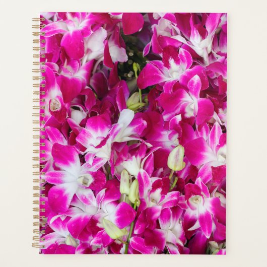 Paarse orchideeënbloemen achtergrond planner (Voorkant)