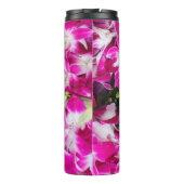 Paarse orchideeënbloemen achtergrond thermosbeker (Achterkant)