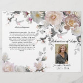 Paarse Orchids Hummingbird Funeral Program Flyer (Voorkant)