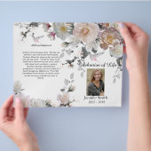 Paarse Orchids Hummingbird Funeral Program Flyer (Hand)